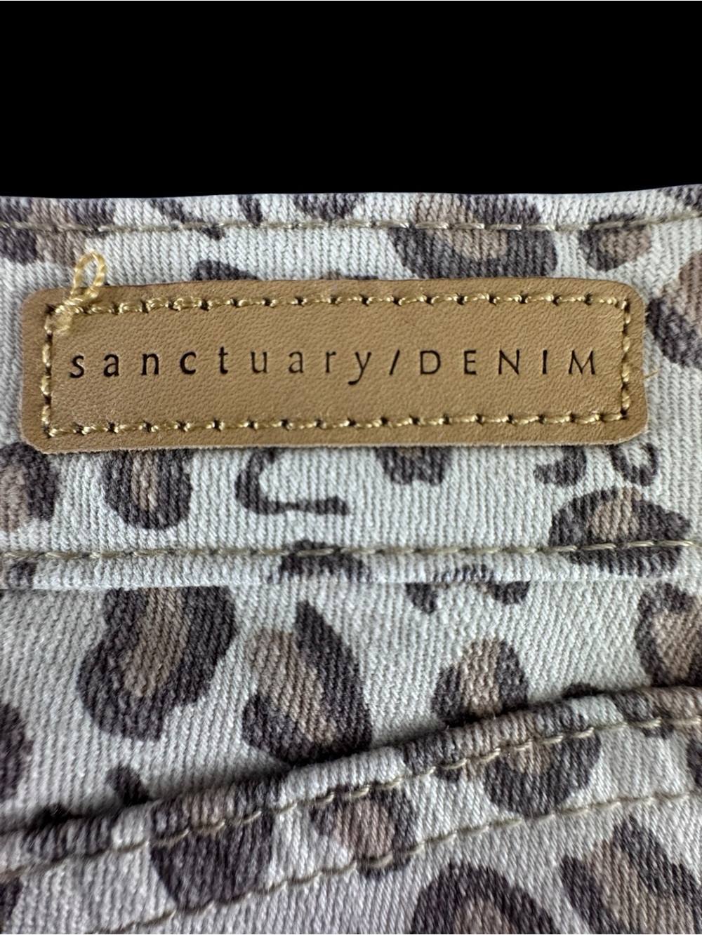 Sanctuary Cream & Black Leopard Flare Jeans - Picture 6 of 7
